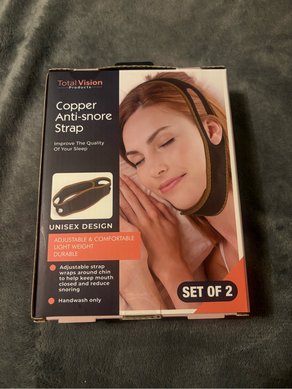 Total Vision Copper Anti-Snore Strap - Brown And Black (Set of 2)